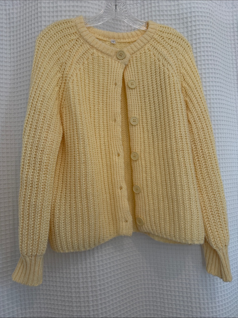 Cozy Butter Yellow Button-Front Knit Cardigan